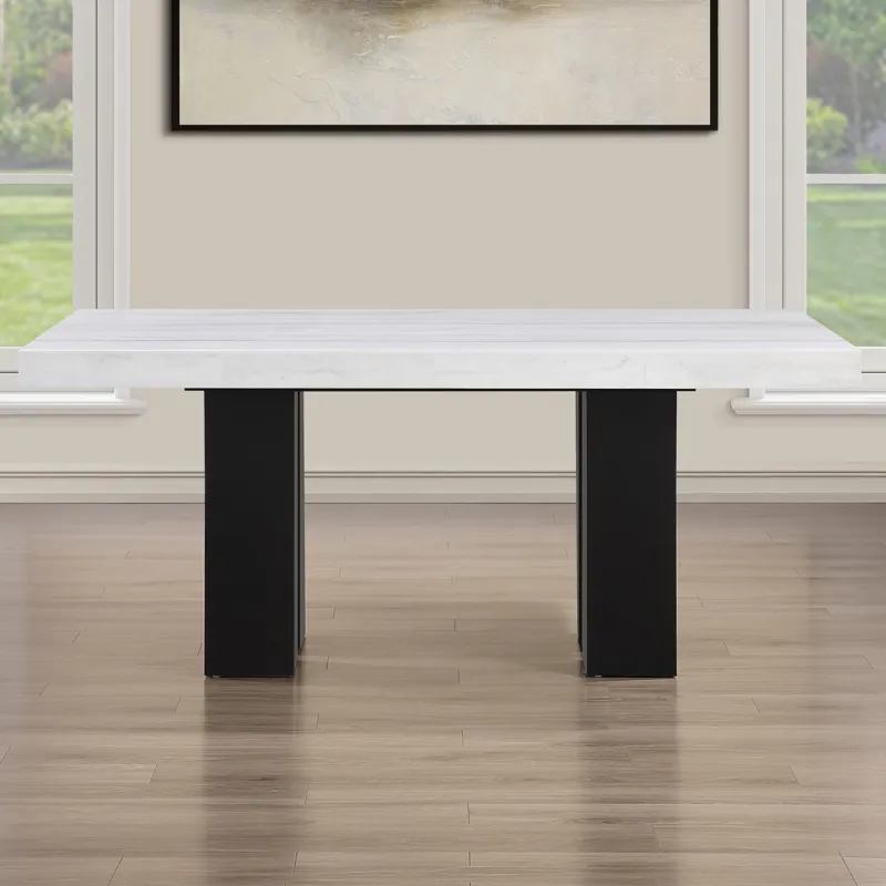 Artemis 70in. White Marble Dining Table,