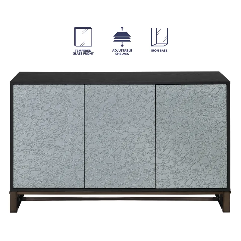 Mazie 3-Door Sideboard W/Pattern Mirror