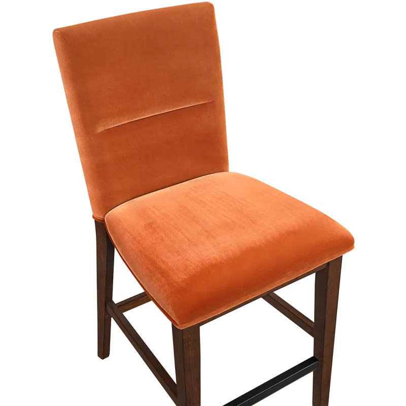 Zen Orange Velvet Counter Chair