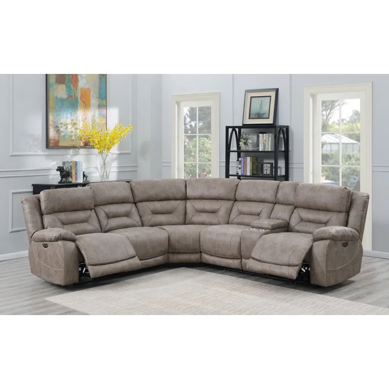 Aria 3-Piece Dual-Power Reclining Sectional, Desert Sand
