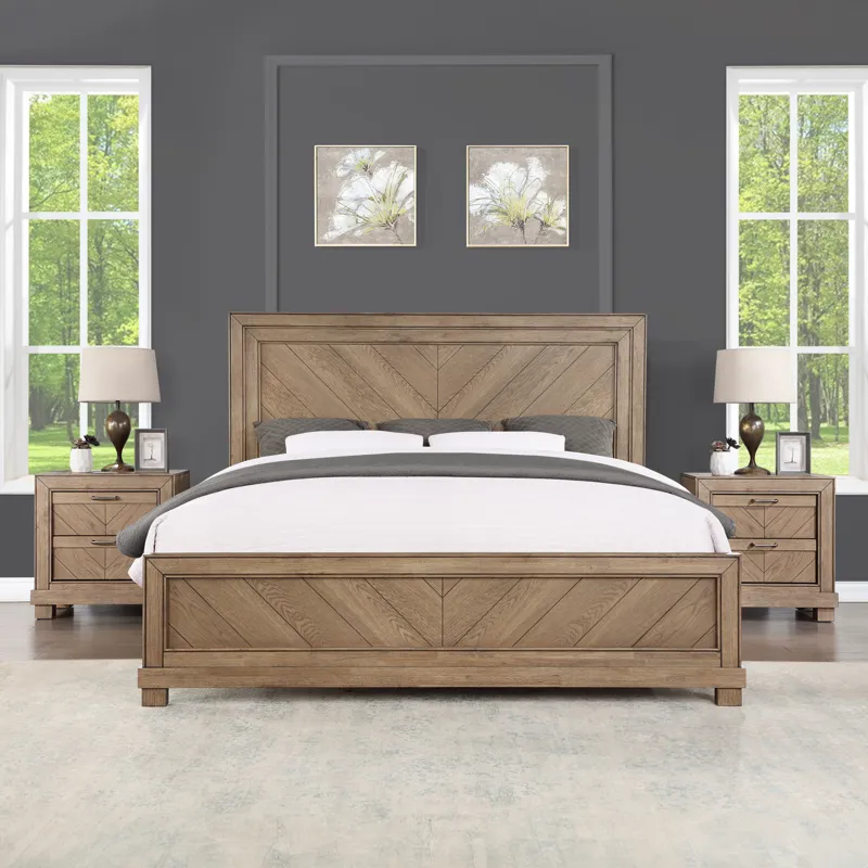 Montana Sand 3 pc Set(2 Ns And Bed) - King