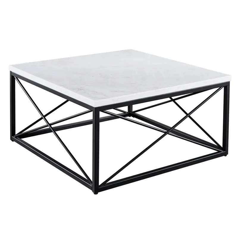 Skyler White Marble Top Coffee Table