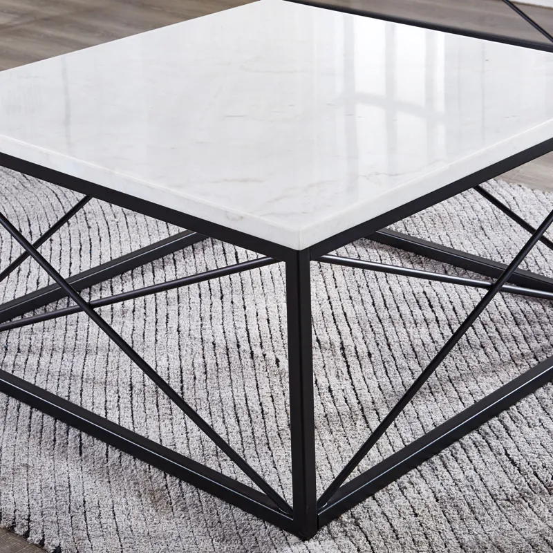 Skyler White Marble Top Coffee Table
