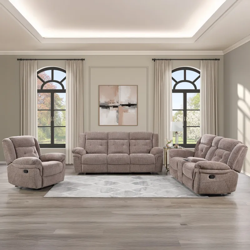 Mallory Sydney Brown 3-Piece Reclining Living Room Set