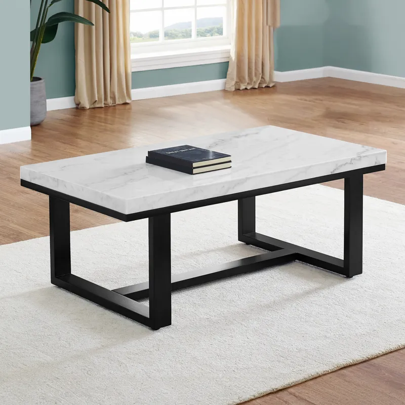 Lucca(Artemis White Marble Top Occasio Occasional Table Set