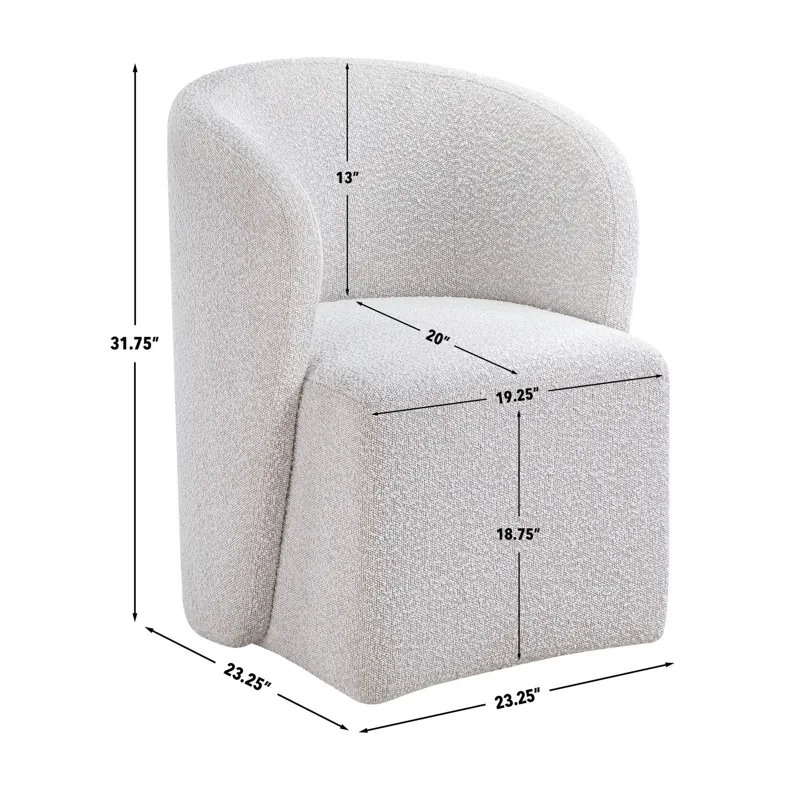 Annie Cotton Barrel Chair W/Casters