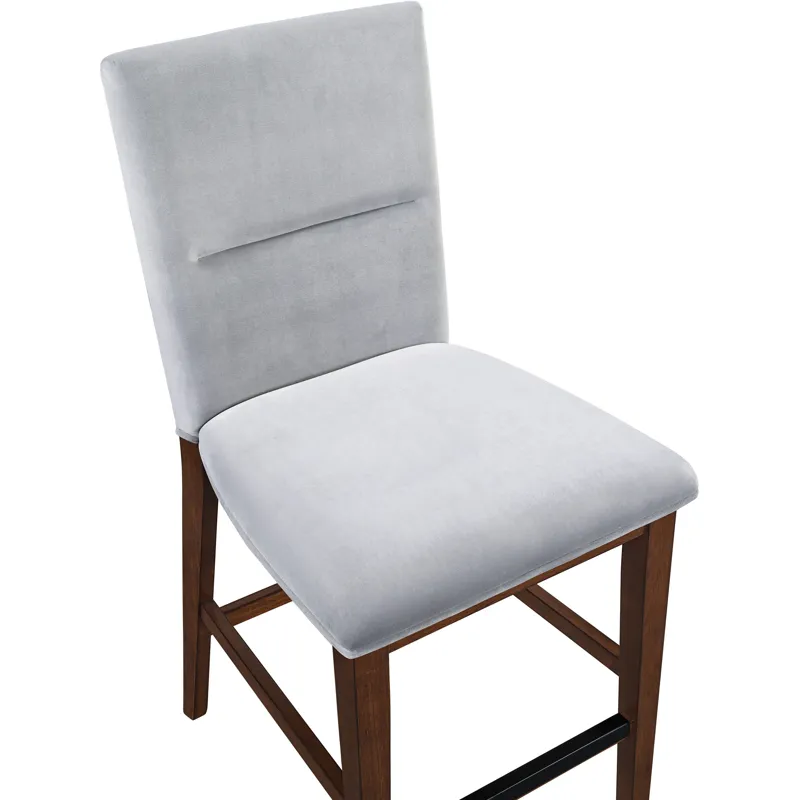 Zen Gray Velvet Counter Chair