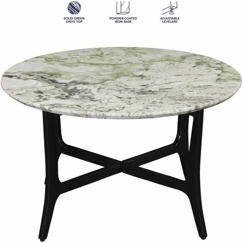 Hoxley Green Onyx Top Round Cocktail Table