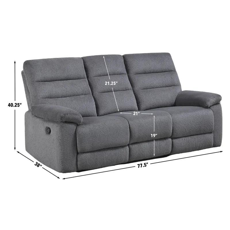 Cozy Gray 2-Piece Reclining Living Room Set
