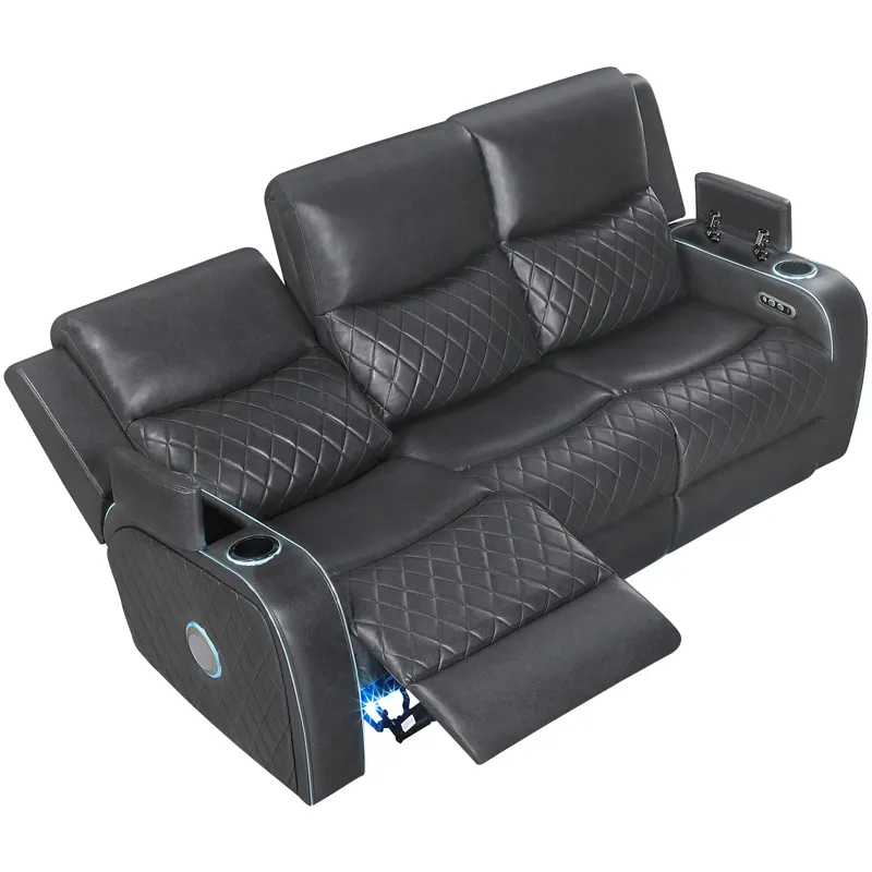 Luna Charcoal Power Sofa
