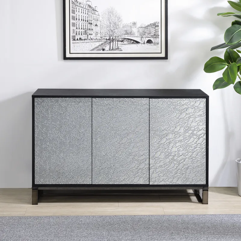 Mazie 3-Door Sideboard W/Pattern Mirror
