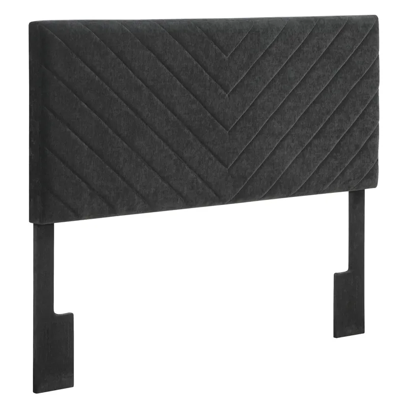 Tara Black Chevron Tufted Queen/Full Hea