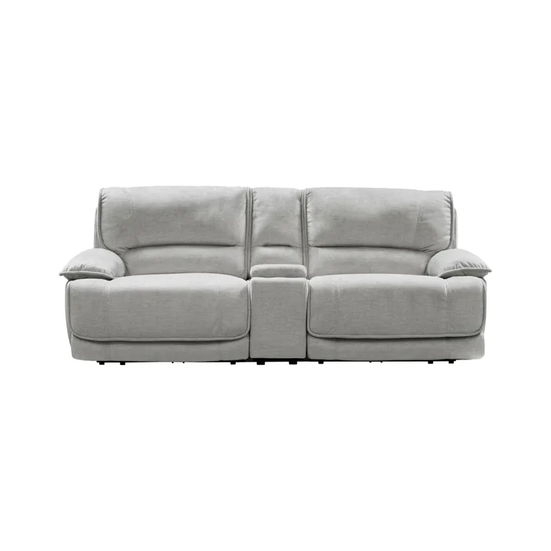 Olsen Silver Power Reclining Loveseat Sectional