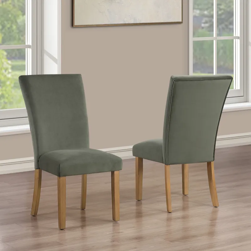 Artemis Chive Green Velvet Side Chair