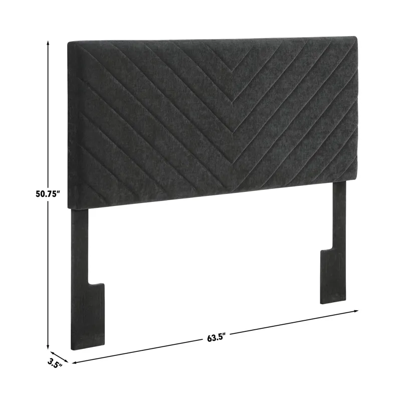 Tara Black Chevron Tufted Queen/Full Hea