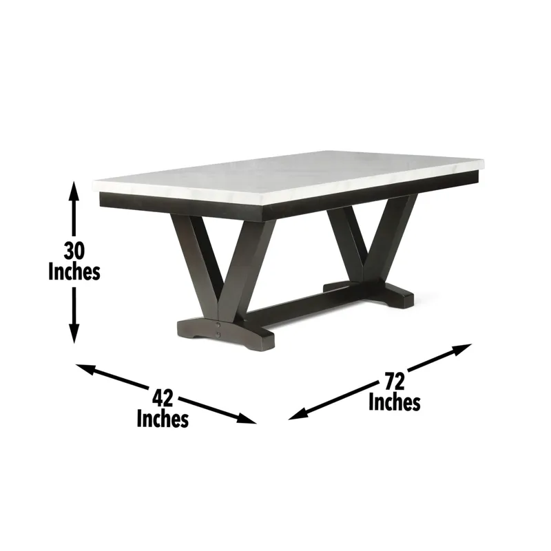 Finley White Table Black Chair 5pc