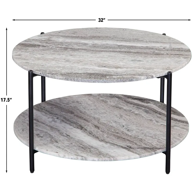 Coleen Green Marble Round Cocktail Table