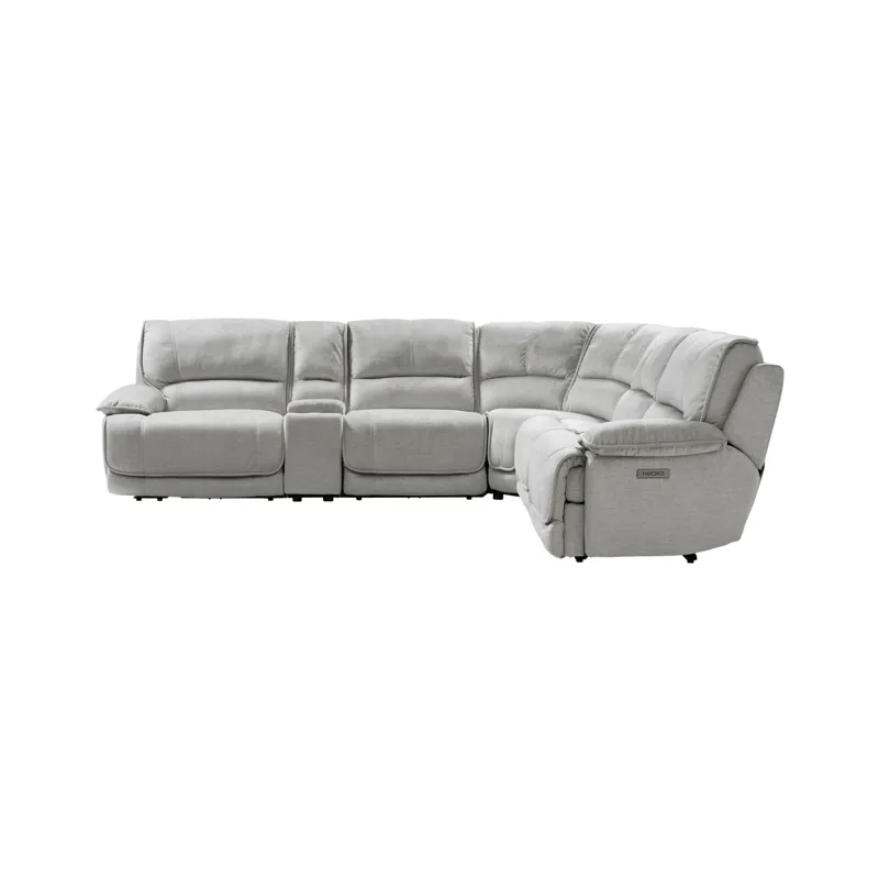 Olson Olsen Silver 6-Piece Power Reclining Sectional