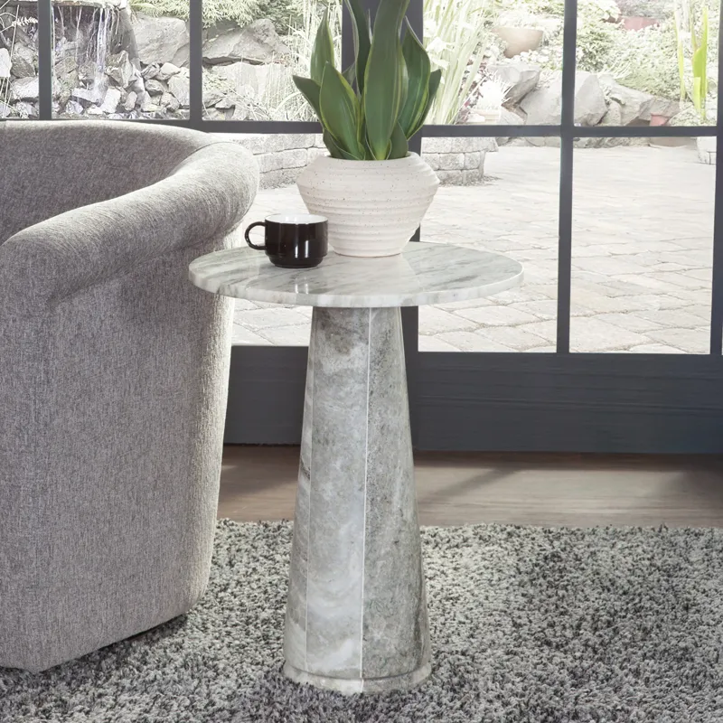 Joni Fantasy Brown Marble End Table