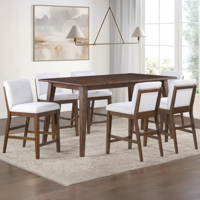 Canton 7pc Counter Dining Set W/Upholstered Cc