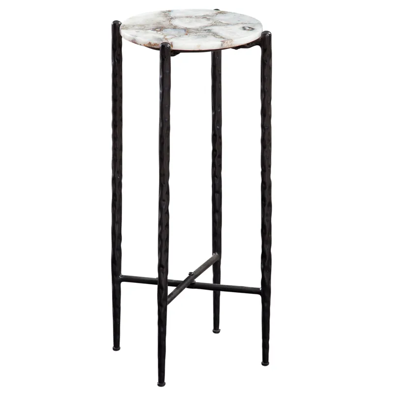 Octavio White Agate Top Chairside Table