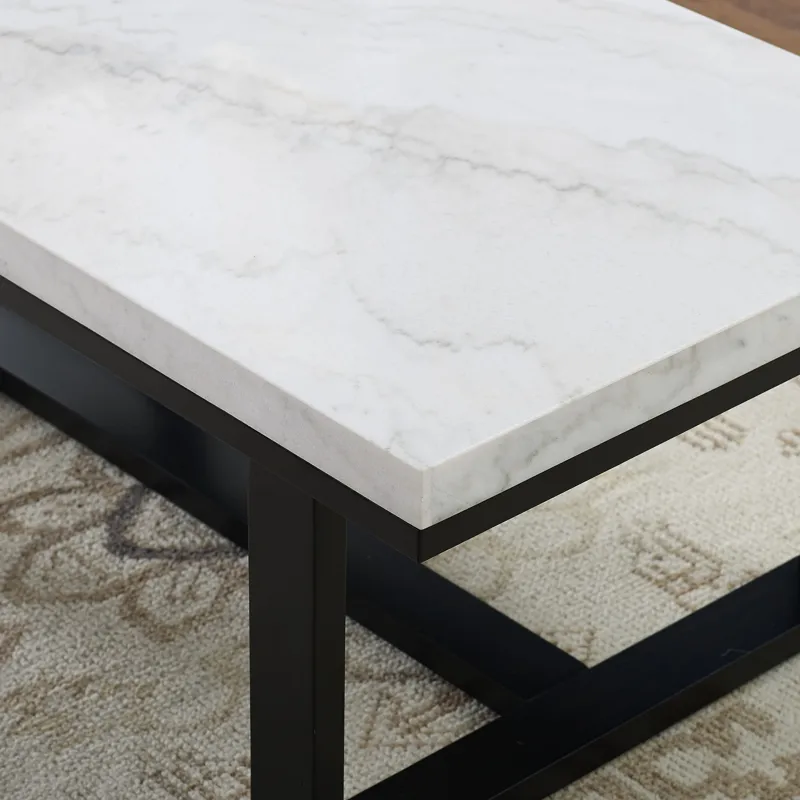 Lucca(Artemis White Marble Top Occasio Occasional Table Set