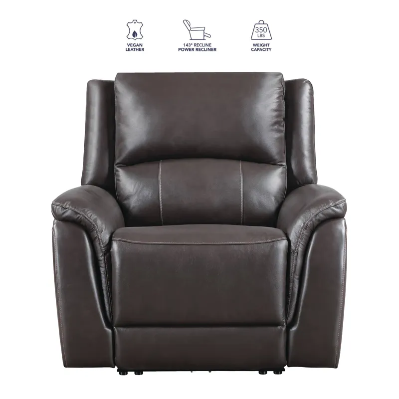 Alexandria Power Recliner Chocolate
