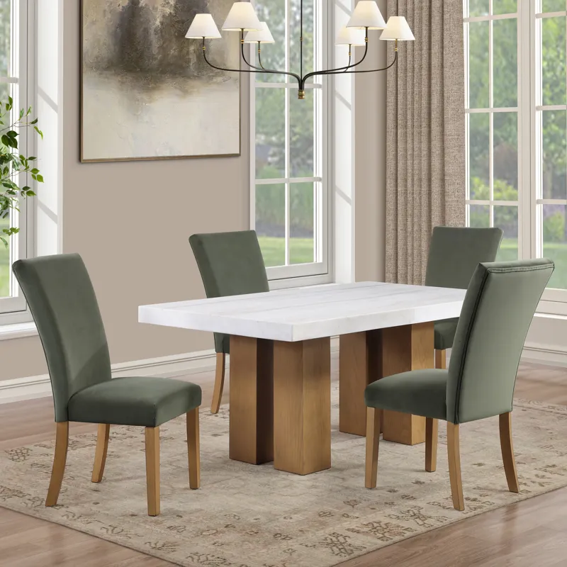 Artemis 70\" Rectangle White Marble Table, Tan