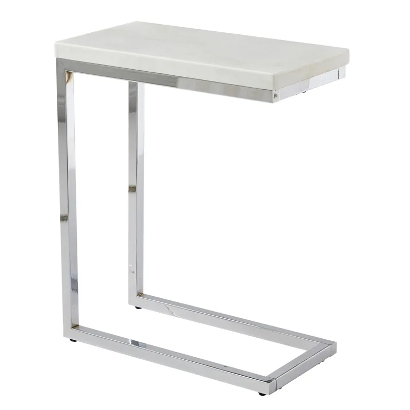 Echo White Marble Top Chairside Table