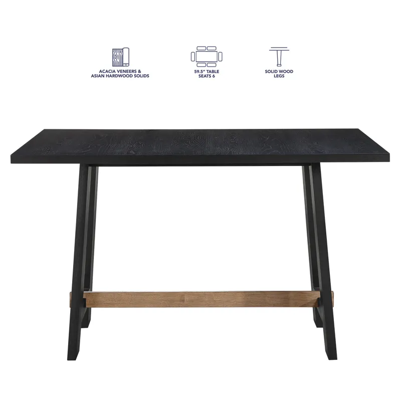 Aubrey 7pc Black Counter Dining Set