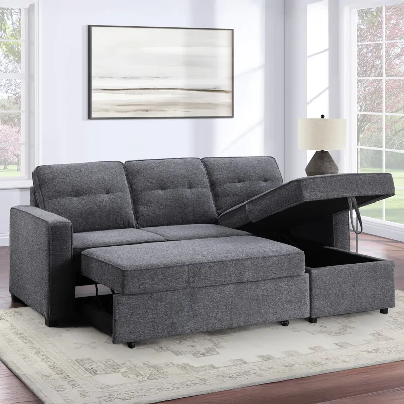 Noah Flippable, Convertible Storage Sleeper Chofa, Gray