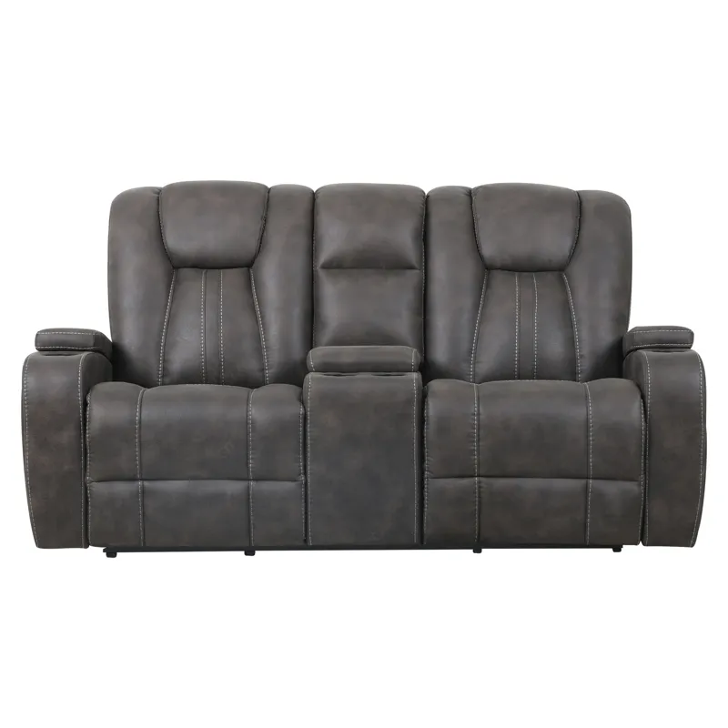 Marlow Charcoal Manual Recliner Loveseat