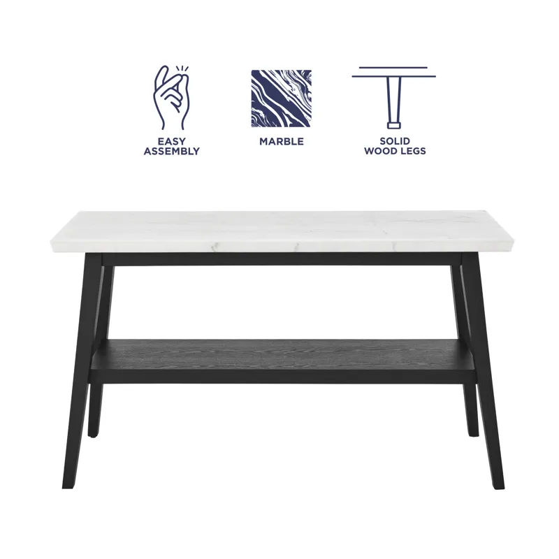 Vida-Black White Marble Top Sofa Table