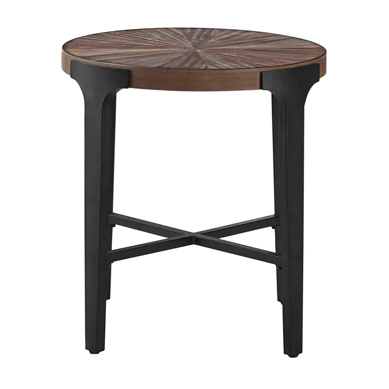 Chevron 22-Inch Round End Table