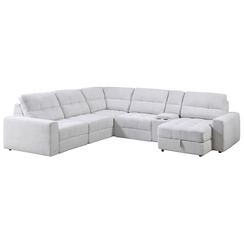 Snyder White 6-Piece Reclining Sectional