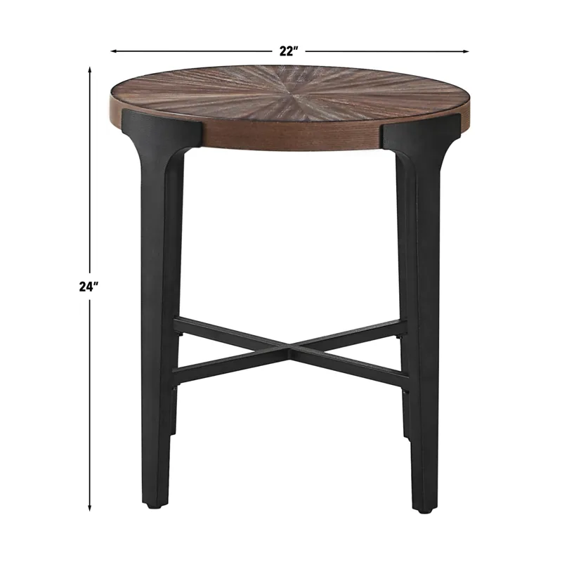 Chevron 22-Inch Round End Table