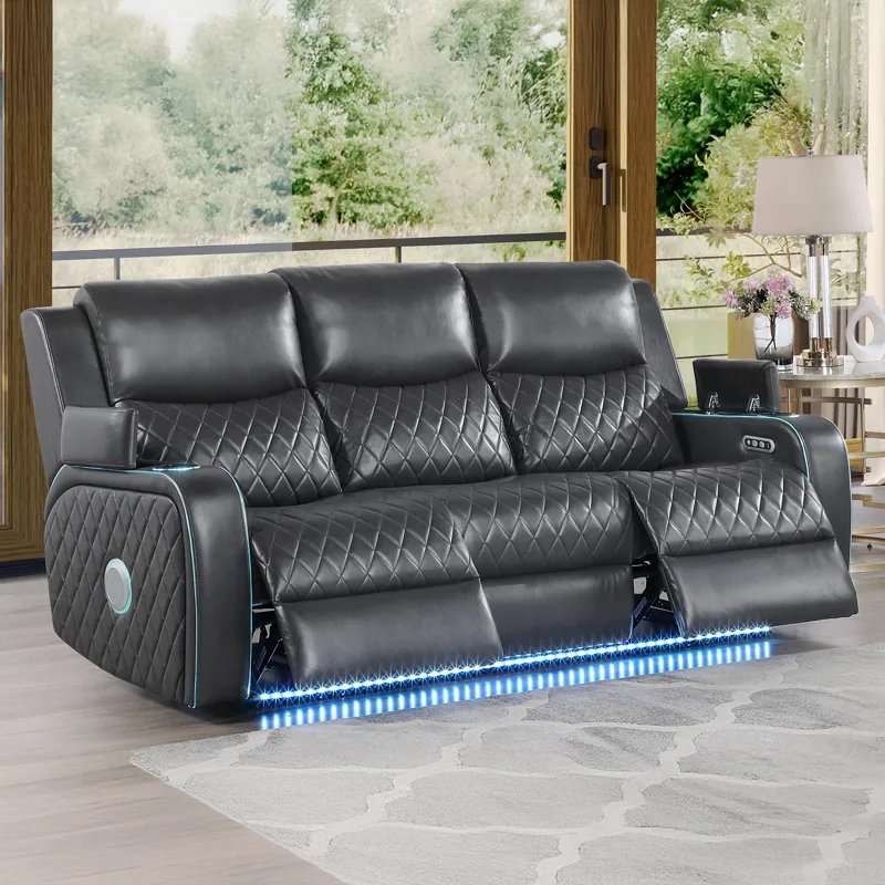 Luna Charcoal Power Sofa