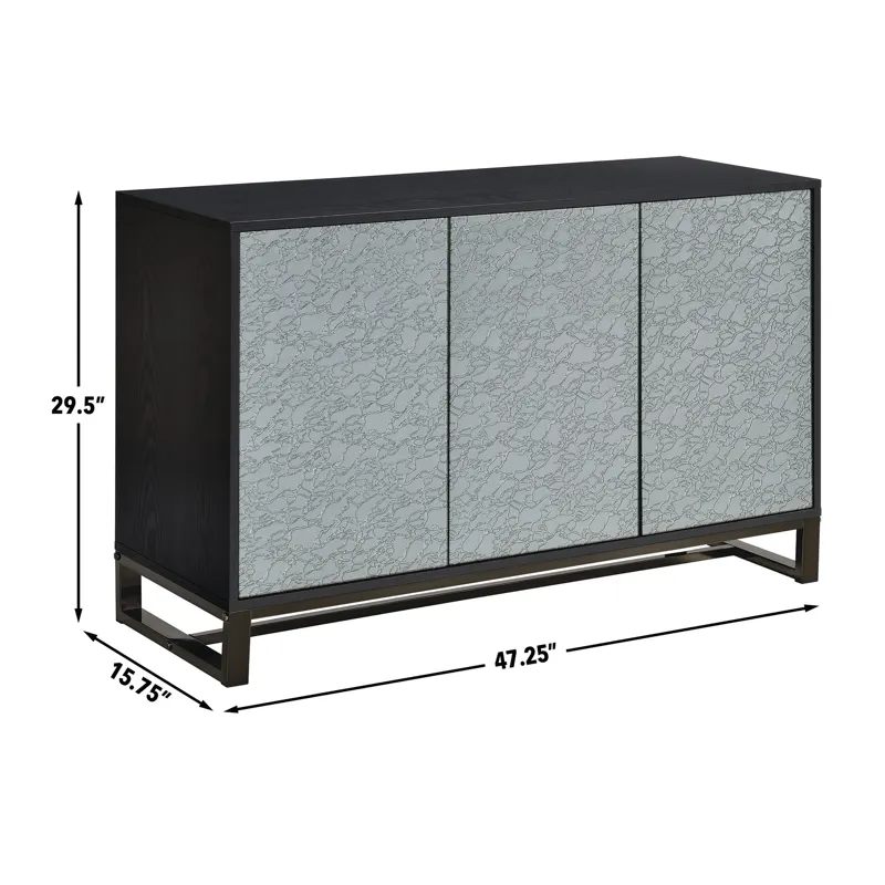 Mazie 3-Door Sideboard W/Pattern Mirror