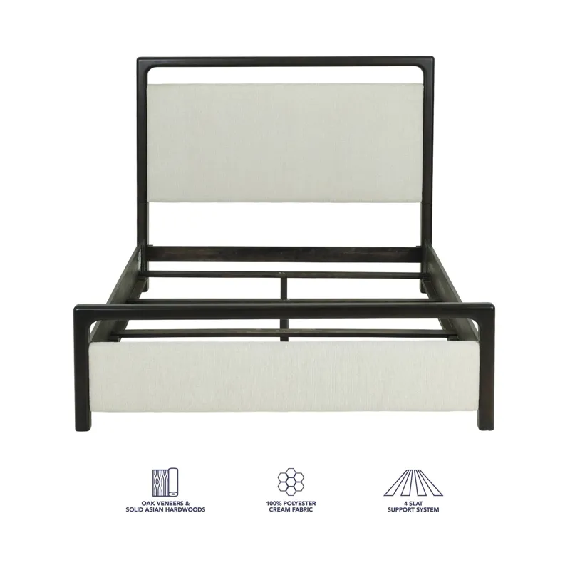 Sigmund Bed(Headboard And Footboard+ Rail) - Queen