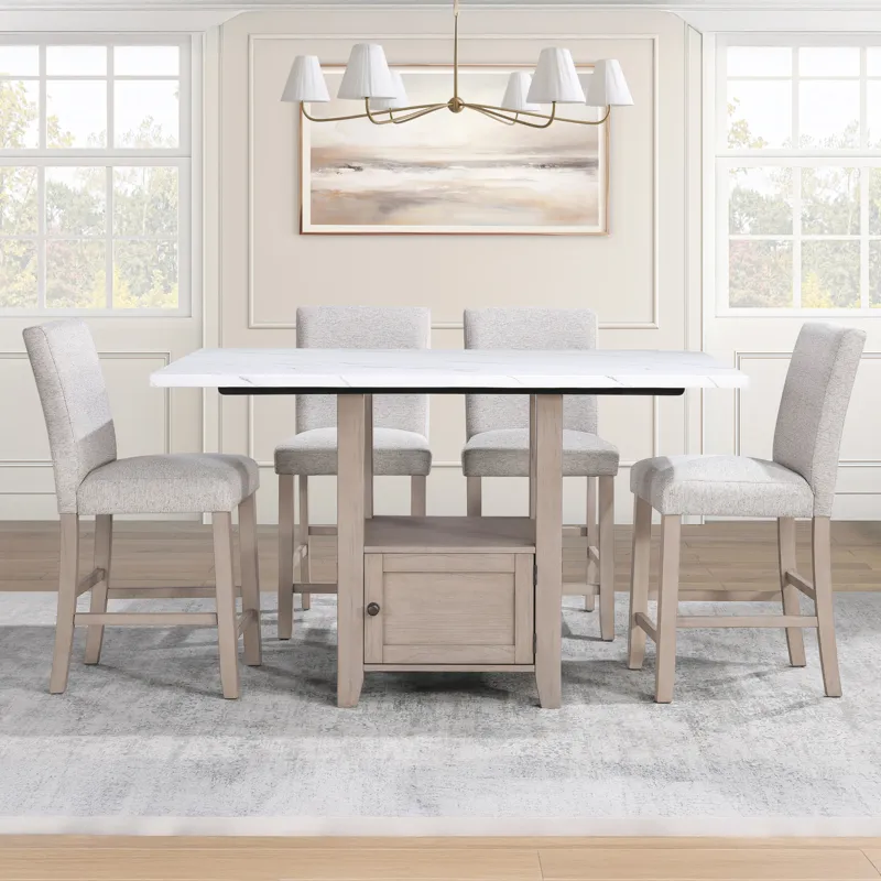 Taylor 5pcs Counter(T And 4s Dining Set