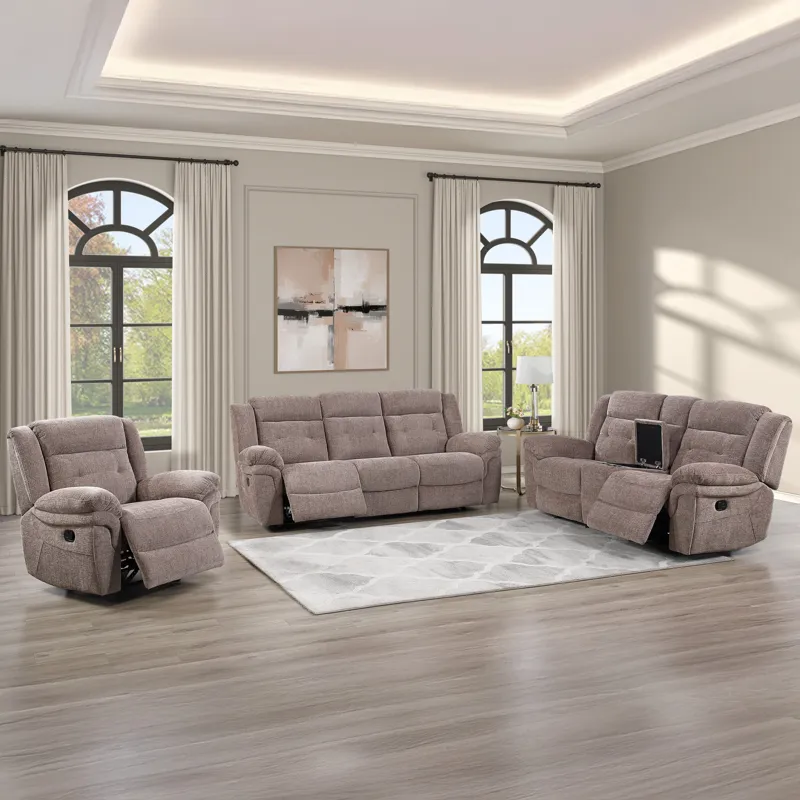 Mallory Sydney Brown 3-Piece Reclining Living Room Set