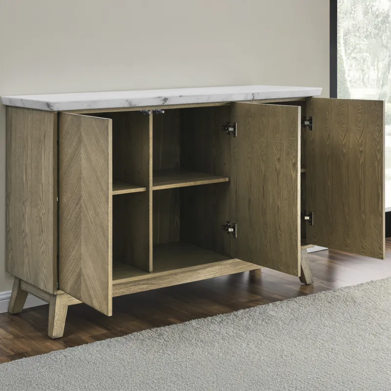 Vida White Marble Top Server