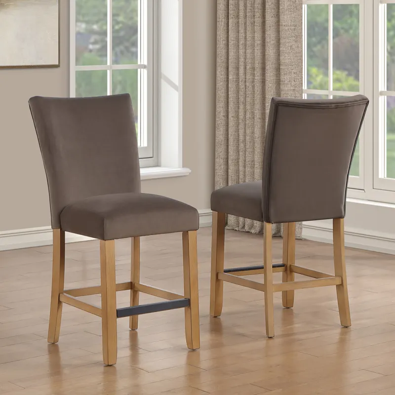 Artemis Brown Velvet Counter Chair