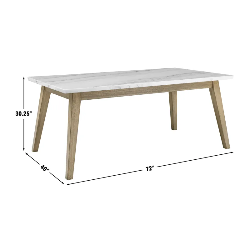 Vida Marble Top 72\" Dining Table