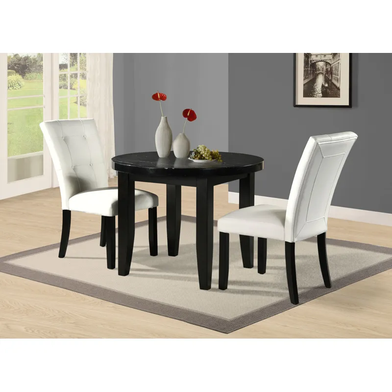 Markina Round Black Marble Table