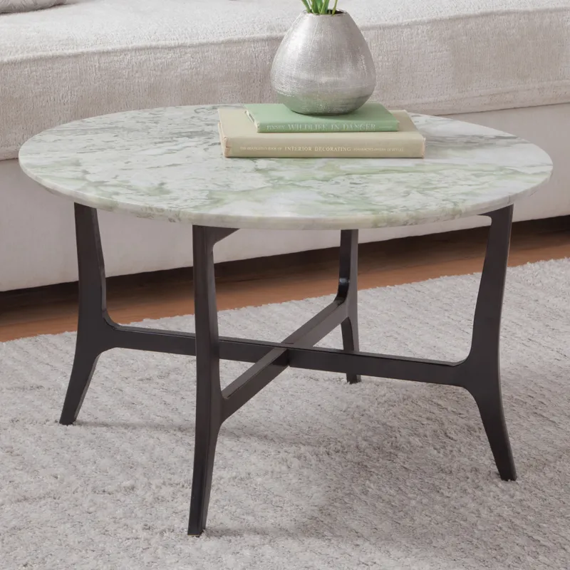 Hoxley Green Onyx Top Round Cocktail Table
