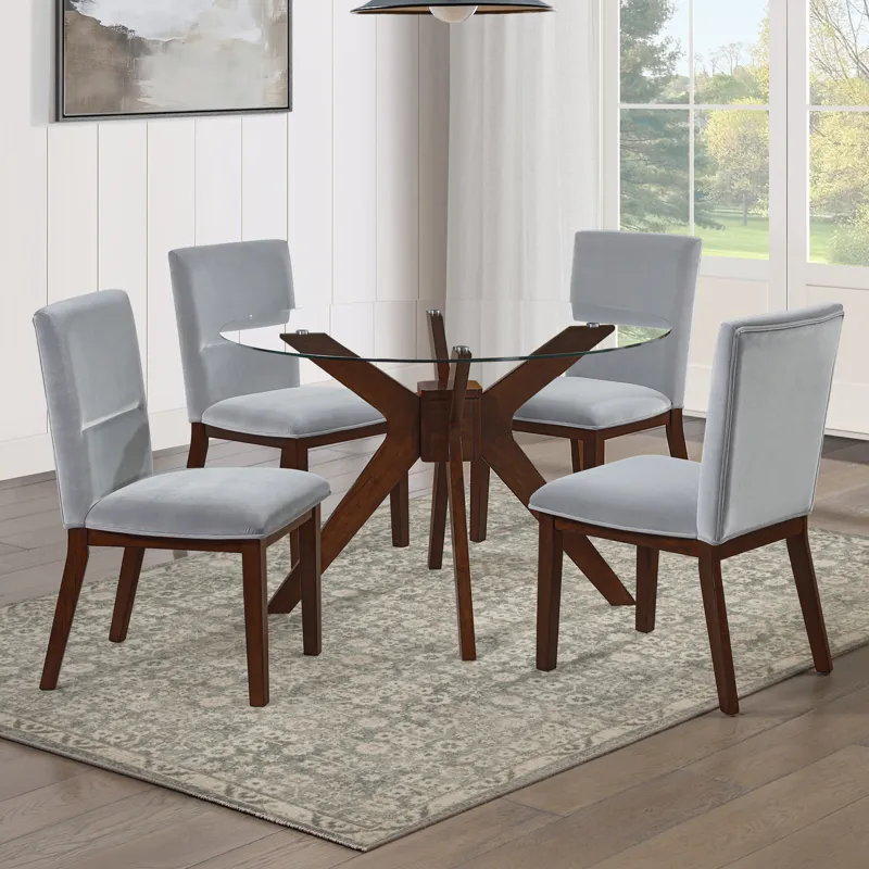 Zen Gray Velvet Side Chair