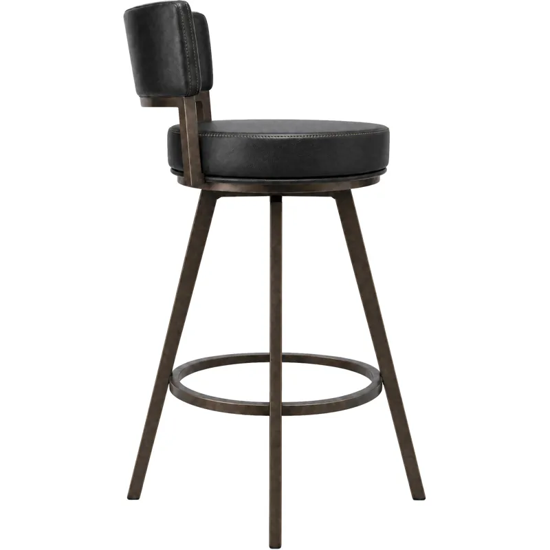 Geno Black Swivel Barstool