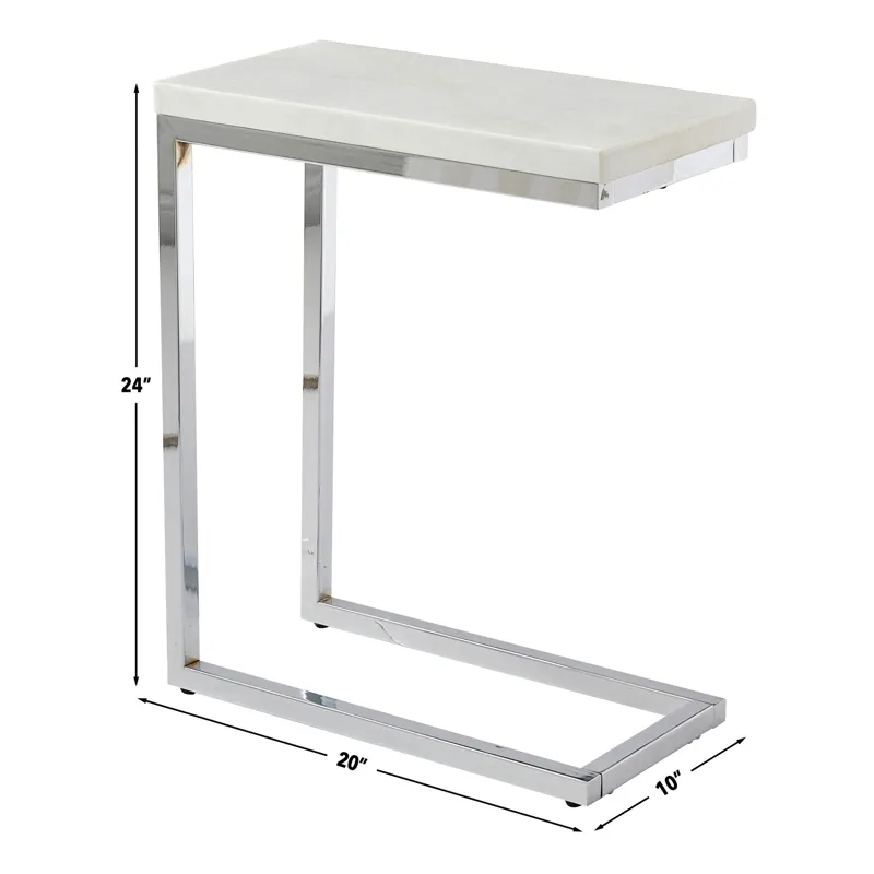 Echo White Marble Top Chairside Table