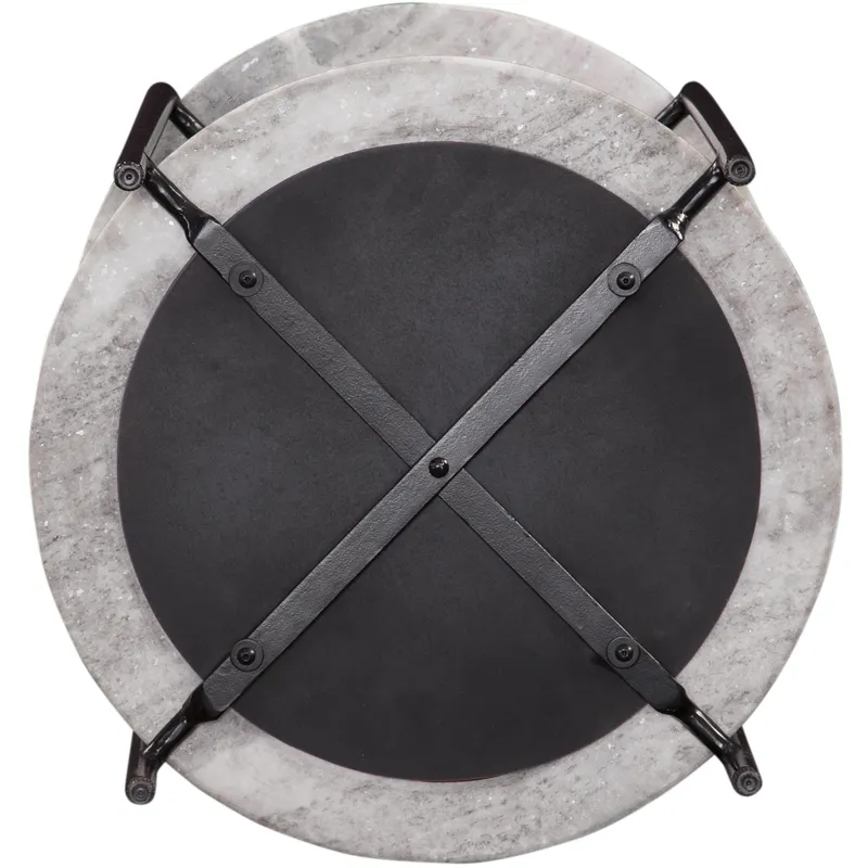 Coleen Sanwar Green Marble Round End Table